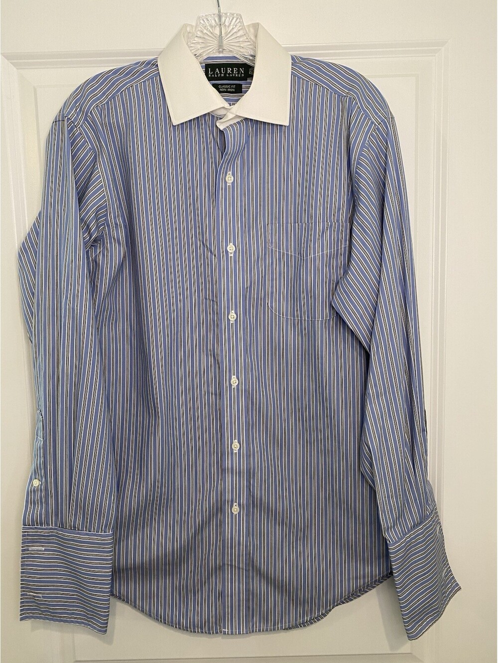 Lauren Ralph Lauren Men's Dress Shirt Blue Classic Fit Non-Iron 15.5 32/33 - Picture 1 of 6